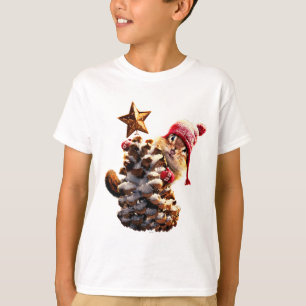 Chipmunk With Pine Cone Tree T-Shirt