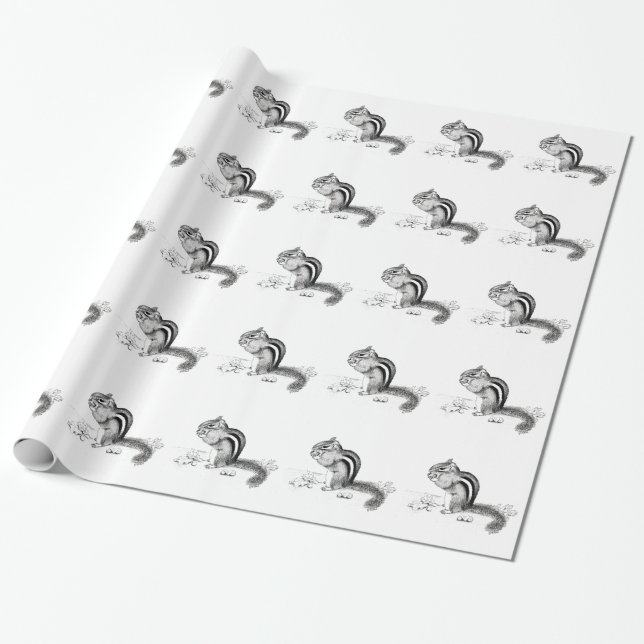 Chipmunk Wrapping Paper (Unrolled)