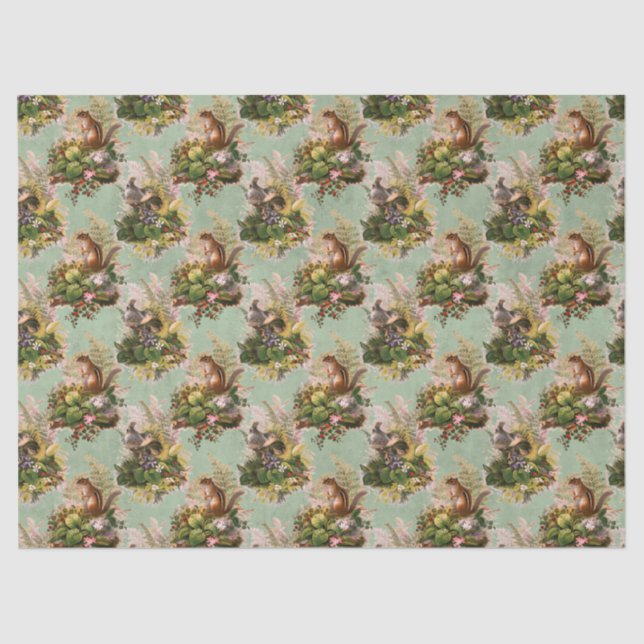 Chipmunks and Birds Decoupage Tissue Paper (Front)