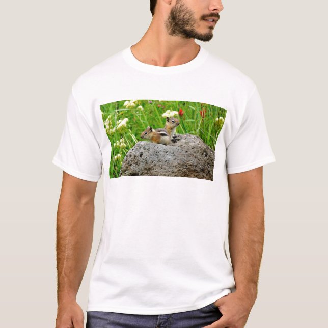 Chipmunks and wildflowers T-Shirt (Front)