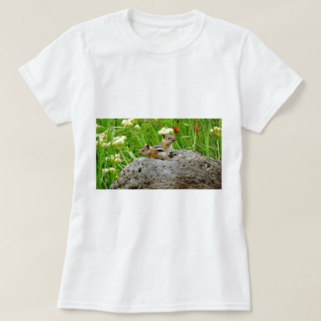 Chipmunks and wildflowers T-Shirt (Design Front)
