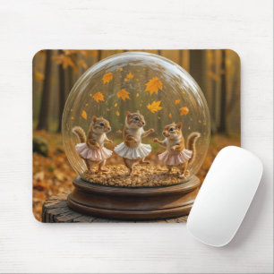 Chipmunks Dancing In a Glass Globe Mouse Pad
