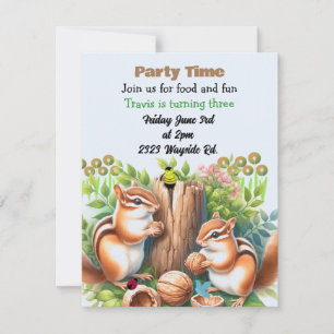 Chipmunks et amis Invitation à la fête d'anniversa