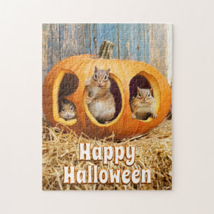 Chipmunks Inside Boo Jack-o-Lantern Jigsaw Puzzle