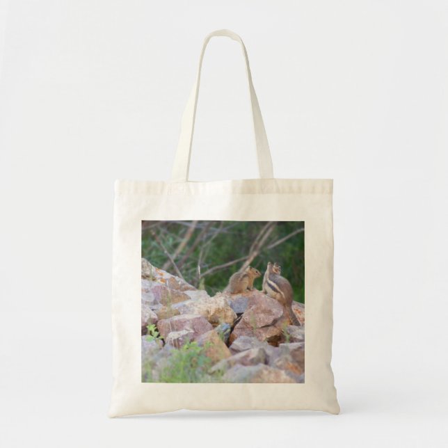 Chipmunks scoping out the horizon tote bag (Front)