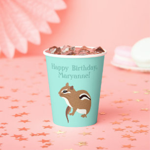 Chipmunks Themed Birthday Party Custom Paper Cups