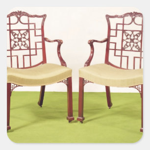 Chippendale mahogany dining chairs square sticker