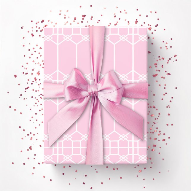 Chippendale Octagon Trellis in Pink Wrapping Paper (Creator Uploaded)