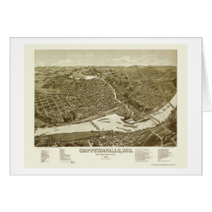 Chippewa Falls, WI Panoramic Map - 1886