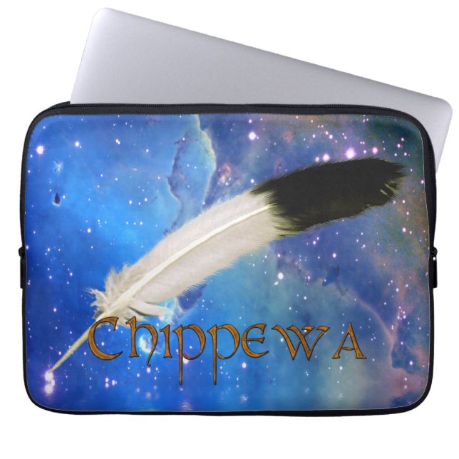 CHIPPEWA Nation & Feather Space Laptop Sleeve (Front)
