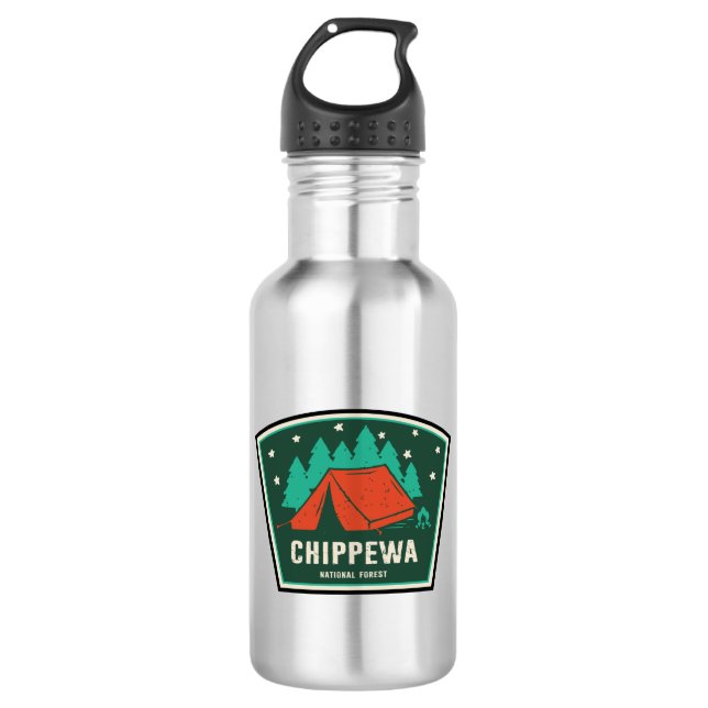 Chippewa National Forest Camping 532 Ml Water Bottle (Front)