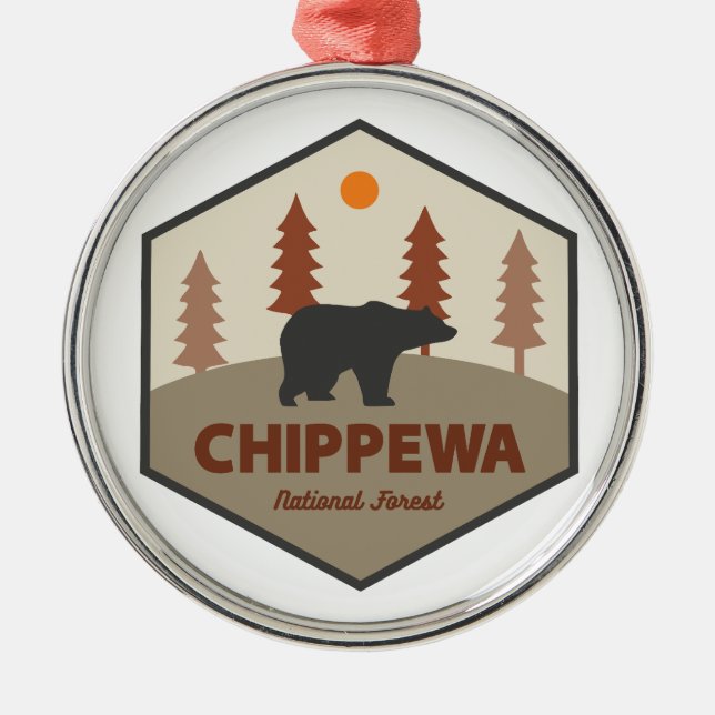 Chippewa National Forest Minnesota Bear Metal Ornament (Front)