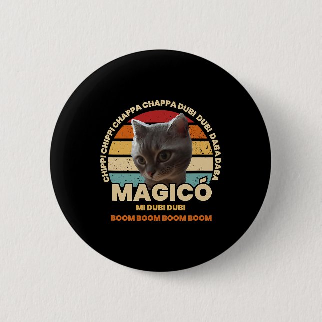Chippi Chippi Chappa Chappa Dancing Cat Meme 1  2 Inch Round Button (Front)