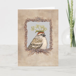 Chipping sparrow card
