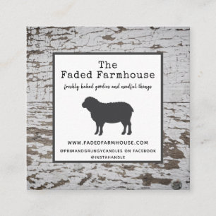 Chippy Wood Distressed Farmhouse Style  Square Bus Square Business Card