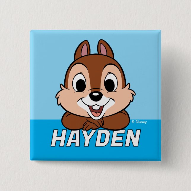 Chip's Cheerful Grin 2 Inch Square Button (Front)