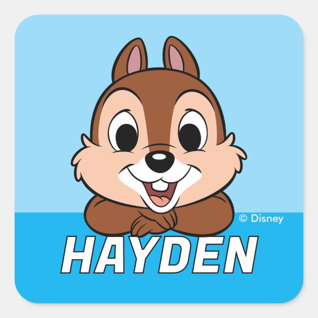 Chip's Cheerful Grin Square Sticker (Front)