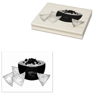Chips Chili Con Queso Blanco Nachos Cheese Dip Rubber Stamp