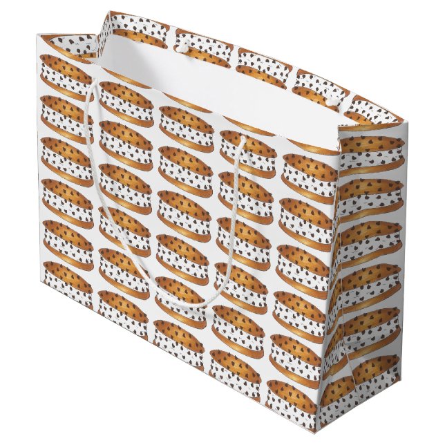 Chipwich Chocolate Chip Cookie Ice Cream Sandwich Large Gift Bag (Back Angled)