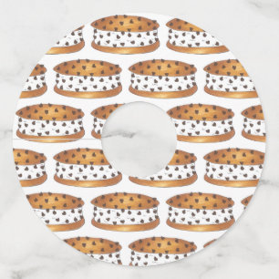 Chipwich Chocolate Chip Cookie Ice Cream Sandwich Wine Glass Tag
