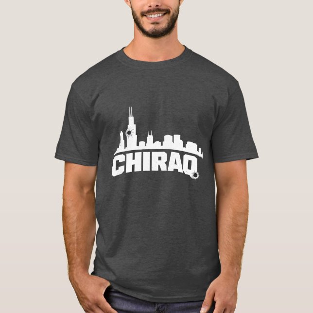 CHIRAQ Skyline – Distressed Urban Graphic Tee (Front)