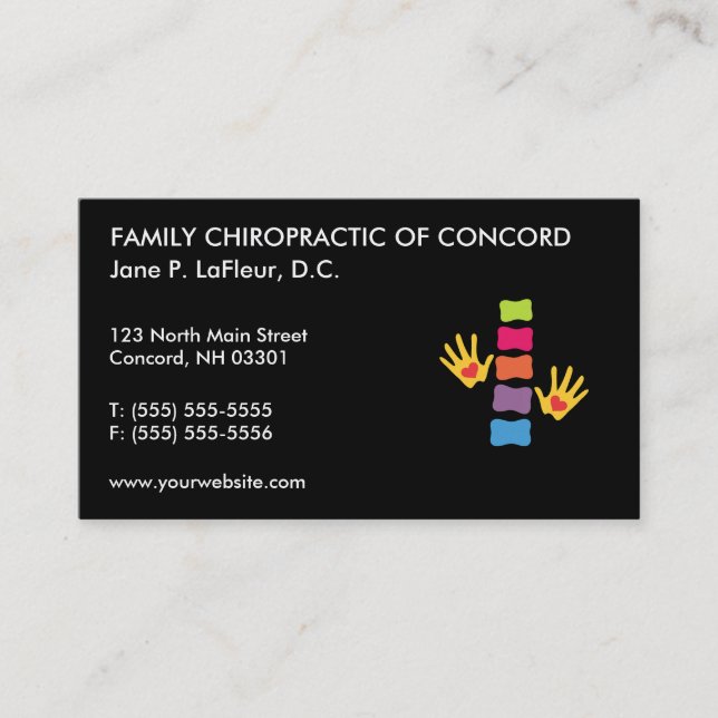 Chiro exprime des cartes de visite de chiropractie (Devant)