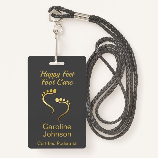 Chiropodist Podiatrist Pedicure Foot Care Business Badge (Front with Lanyard)