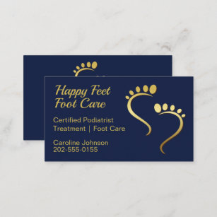 Chiropodist Podiatrist Pedicure Foot Care Navy Business Card