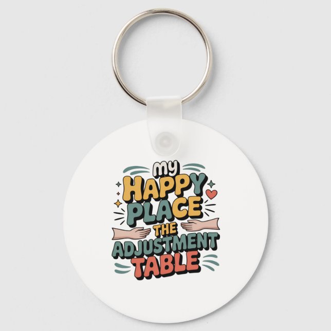 Chiropractic Adjustment Bliss for Back Pain Relief Keychain (Front)