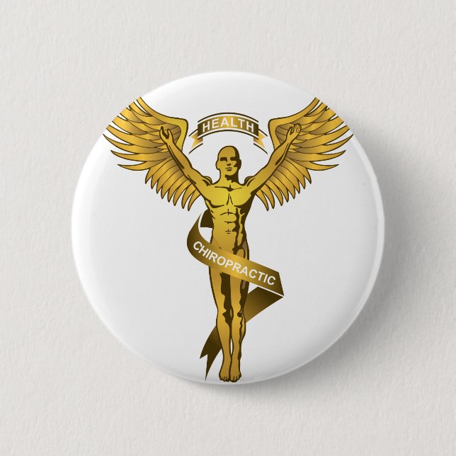 Chiropractic Angel 2 Inch Round Button (Front)