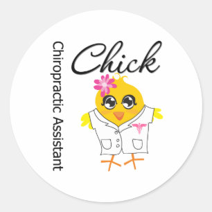 Chiropractic Assistant Chick Classic Round Sticker