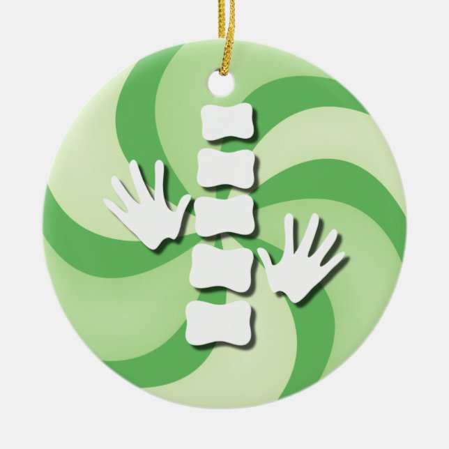 Chiropractic Candy Christmas Ornament (Front)