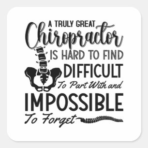 Chiropractic Chiro Spine Truly Great Chiropractor Square Sticker