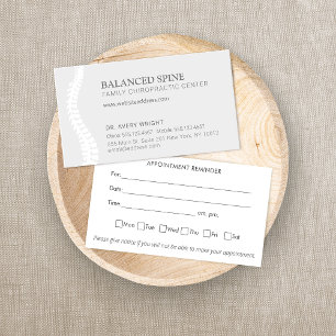 Chiropractic Chiropractor Appointment Reminder Bus Business Card