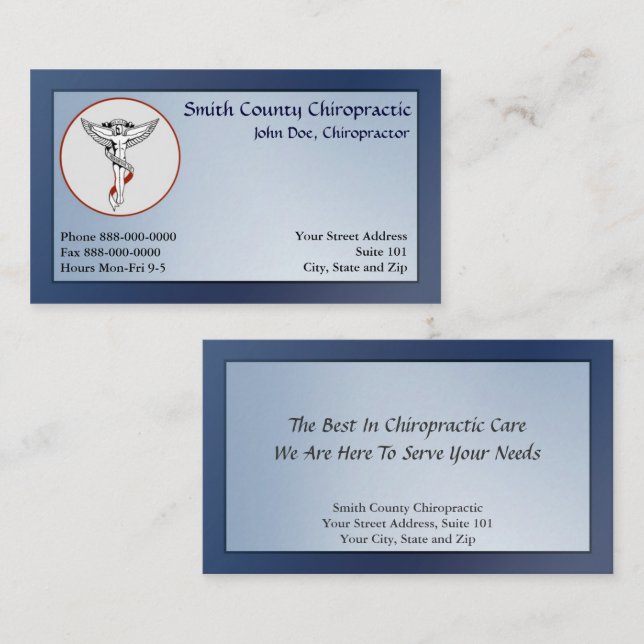 Chiropractic Chiropractor Business Card (Front/Back)