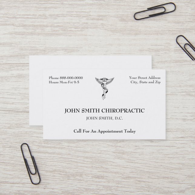 Chiropractic Chiropractor Business Card (Front/Back In Situ)