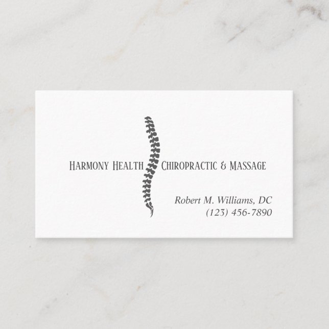 Chiropractic Clinic Health & Wellness Business Card (Front)