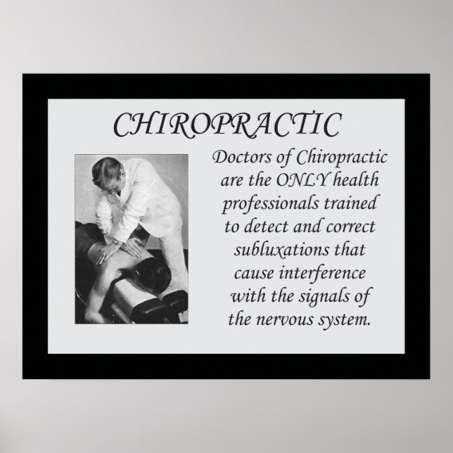 Chiropractic Corrects Subluxation Quote Poster (Front)
