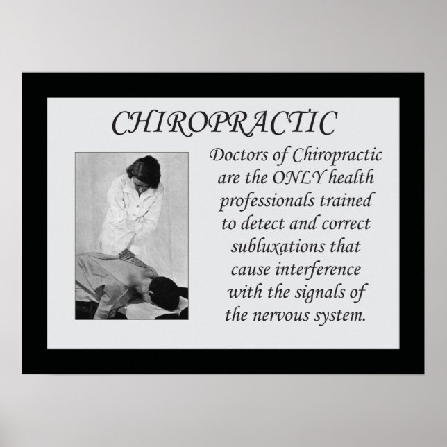 Chiropractic Corrects Subluxation Quote Poster (Front)