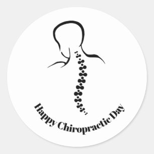 Chiropractic Day Back and Spine Outline Stickers