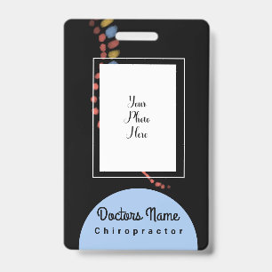 Chiropractic Doctor Chiropractor Watercolor Spine Badge