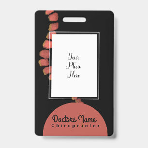 Chiropractic Doctor Chiropractor Watercolor Spine Badge