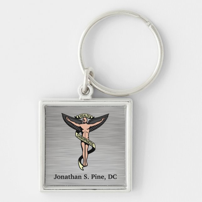 Chiropractic Emblem Personalized Keychain (Front)