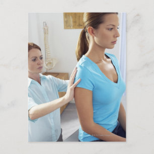 Chiropractic examination of the thoracic spine. postcard