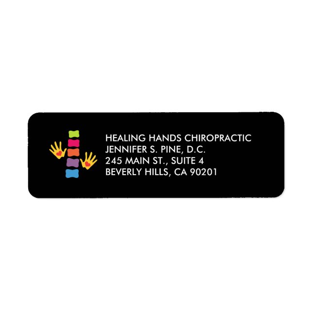 Chiropractic Hands and Spine Logo Avery Labels (Front)