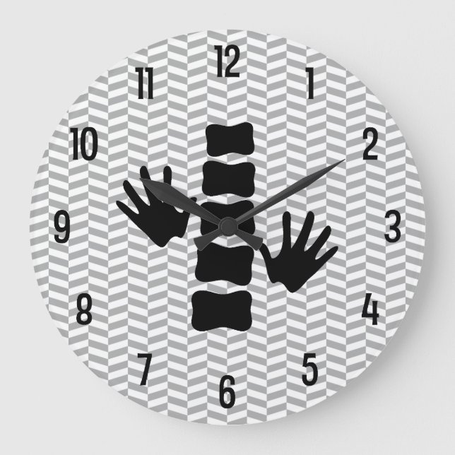 Chiropractic Hands and Spine Logo Wall Clock (Front)