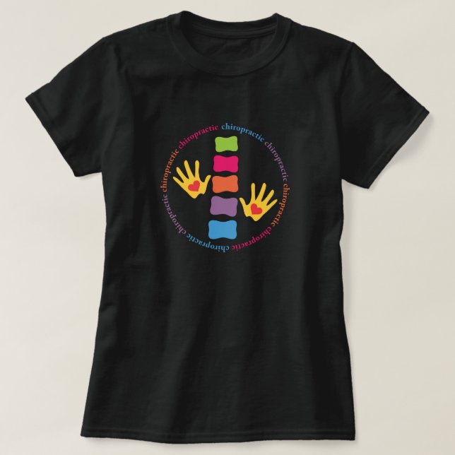 Chiropractic Hands and Spine T-Shirt (Design Front)
