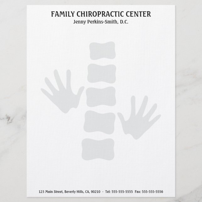Chiropractic Hands & Spine Letterhead (Front)