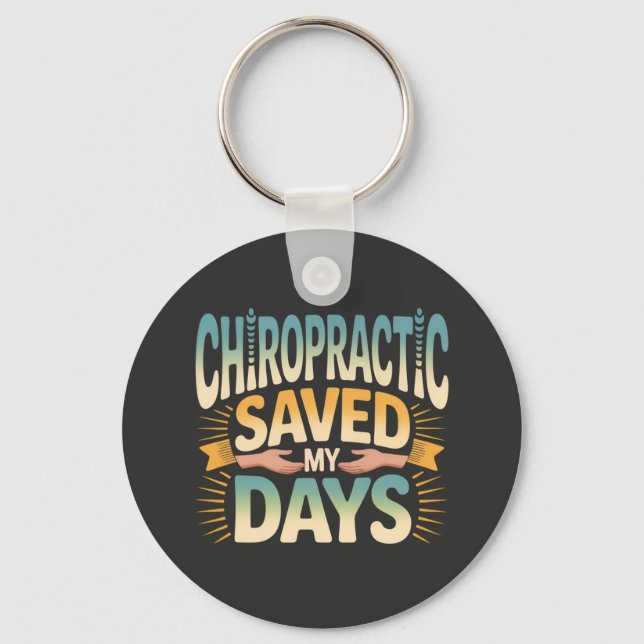 Chiropractic Healing and Back Pain Relief Keychain (Front)