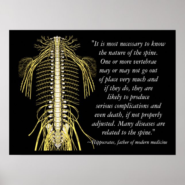 Chiropractic Health Quotes Hippocrates Poster (Front)